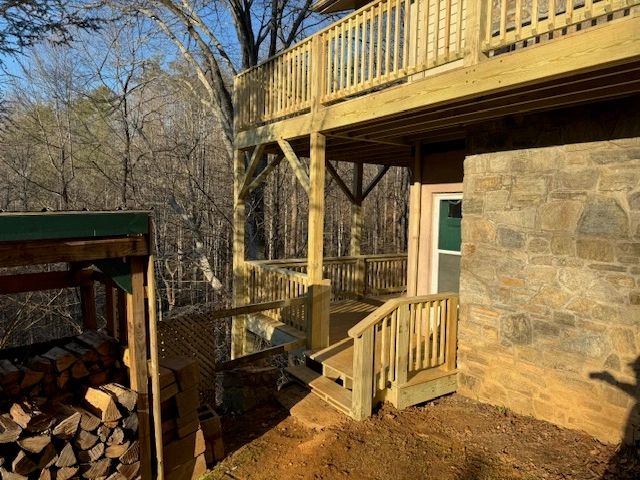 Deck understructure and stone foundation exterior